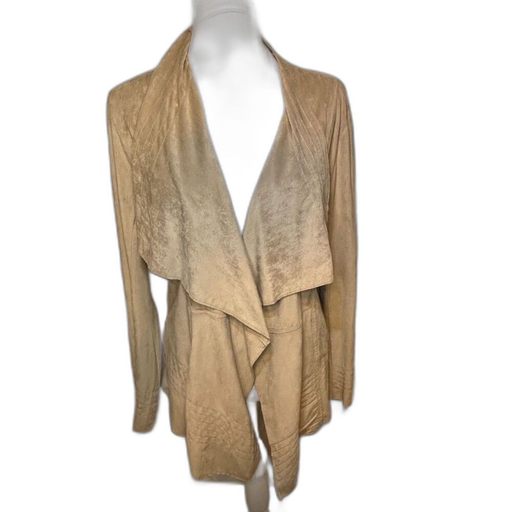 Romeo & Juliet Couture Draped Sweater Cardigan Faux Suede Self Tie Womens